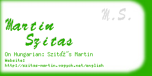 martin szitas business card